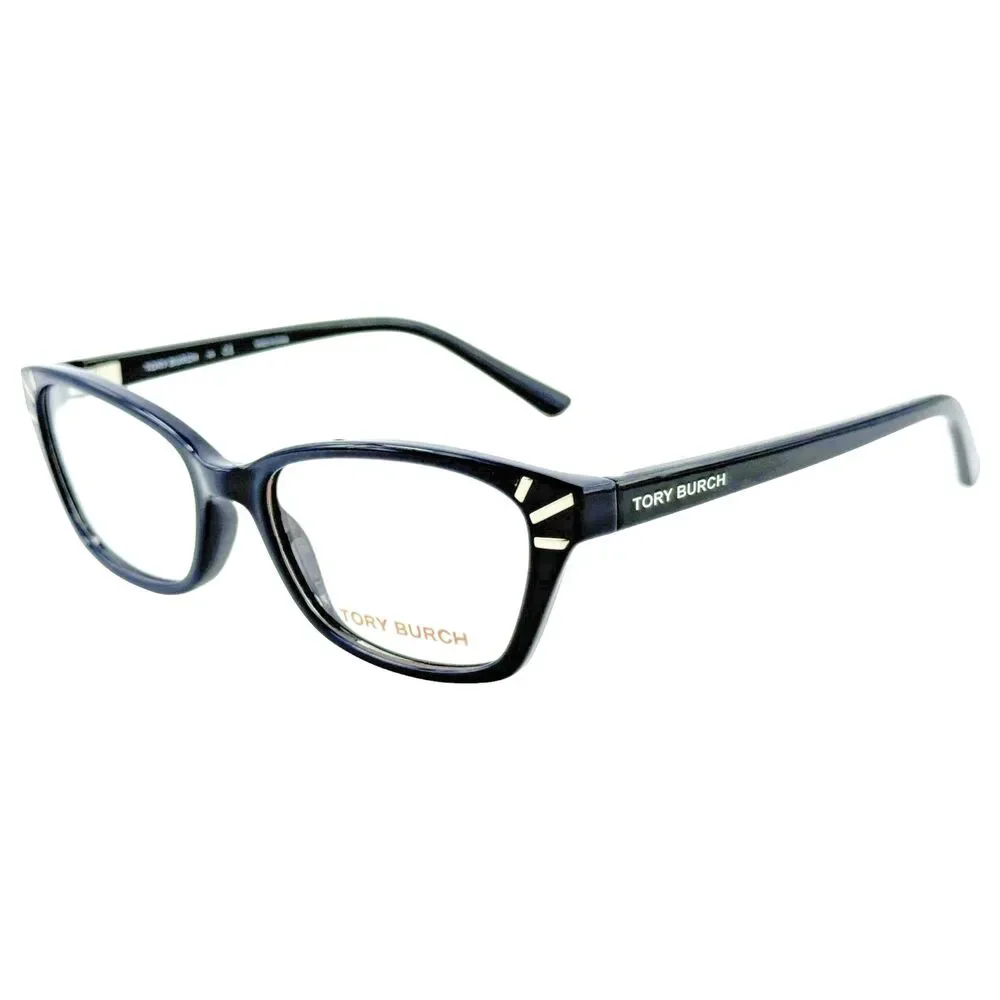 Tory Burch TY4002 Womens Plastic Eyeglass Frame 1370 Navy Silver 52-16